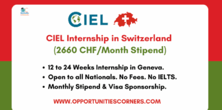 CIEL Internship 2026 in Switzerland
