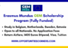 Erasmus Mundus GEM Scholarship