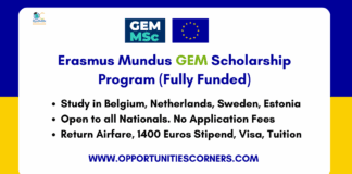 Erasmus Mundus GEM Scholarship