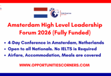 Amsterdam High Level Leadership Forum 2026 (Fully Funded) Amsterdam High Level Leadership Forum