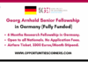 Georg Arnhold Senior Fellowship 2027