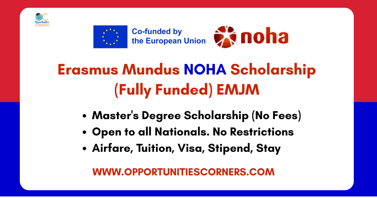 Erasmus Mundus NOHA Scholarship 2026/28 (Fully Funded) Erasmus Mundus NOHA Scholarship