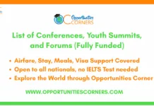 List of Conferences and Youth Summits in 2026 (Fully Funded) List of Conferences and Youth Summits