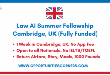 Law AI Summer Fellowship 2026 Cambridge, UK (Fully Funded) Law AI Summer Fellowship 2026