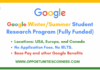 Google Winter/Summer Student Research Program