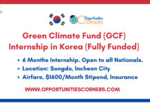 Green Climate Fund (GCF) Internship 2026 in Korea (Fully Funded) Green Climate Fund (GCF) Internship