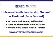 Universal Youth Leadership Summit in Thailand 2026 (Fully Funded) Universal Youth Leadership Summit in Thailand