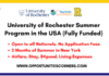 University of Rochester Summer Program