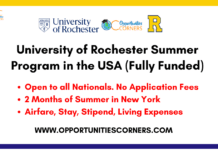 University of Rochester Summer Program