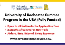 University of Rochester Summer Program
