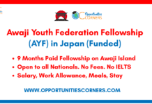 Awaji Youth Federation Fellowship 2026 in Japan (Funded) Awaji Youth Federation Fellowship 2026