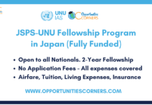 JSPS-UNU Fellowship 2026 in Japan (Fully Funded) JSPS-UNU Fellowship 2026 in Japan
