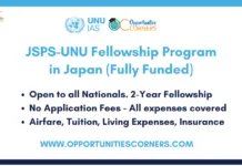 JSPS-UNU Fellowship 2026 in Japan