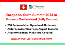 European Youth Summit 2026 in Switzerland