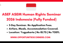 ASEF ASEM Human Rights Seminar 2026 Indonesia (Fully Funded) ASEF ASEM Human Rights Seminar 2026