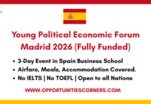 Young Political Economic Forum Madrid 2026 (Fully Funded) Young Political Economic Forum Madrid 2026