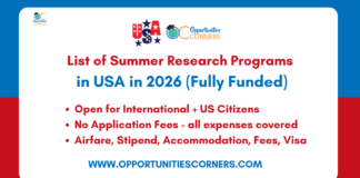 List of Summer Research Programs in USA