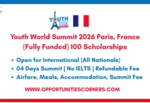 Youth World Summit 2026 Paris, France (Fully Funded) Youth World Summit 2026 Paris