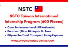 NSTC Taiwan International Internship Program 2026