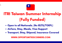 ITRI Taiwan Summer Internship 2026