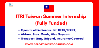 ITRI Taiwan Summer Internship 2026