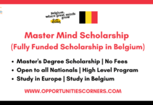 Belgium Master Mind Scholarship 2026/27 (Fully Funded) Belgium Master Mind Scholarship 2026/27