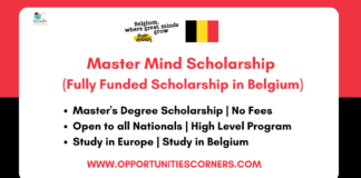Belgium Master Mind Scholarship 2026/27