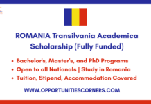 Transilvania Academica Scholarship 2026 in Romania (Fully Funded) Transilvania Academica Scholarship 2026