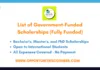 List of Government-Funded Scholarships