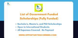 List of Government-Funded Scholarships
