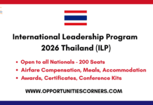 International Leadership Program 2026 Thailand