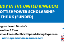 ScottishPower Scholarship 2026/27