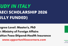 Italian Government MAECI Scholarship 2026