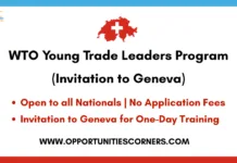 WTO Young Trade Leaders Program 2026 | Invitation to Geneva WTO Young Trade Leaders Program 2026