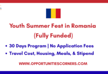 Youth Summer Fest 2026 in Romania (Fully Funded) Youth Summer Fest 2026 in Romania