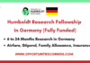 Humboldt Research Fellowship 2027 in Germany (Fully Funded) Humboldt Research Fellowship 2027