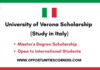 University of Verona Scholarship 2026