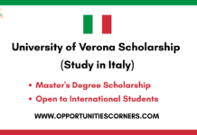University of Verona Scholarship 2026