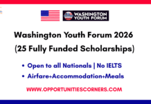 Washington Youth Forum 2026 (25 Fully Funded Scholarships) Washington Youth Forum 2026
