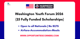 Washington Youth Forum 2026 (25 Fully Funded Scholarships) Washington Youth Forum 2026
