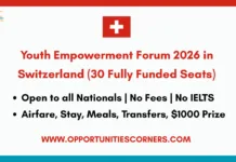 Youth Empowerment Forum 2026 in Switzerland (30 Fully Funded Seats) Youth Empowerment Forum 2026 in Switzerland