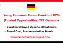 Young Economic Forum Frankfurt 2026 (Funded Opportunities) Young Economic Forum Frankfurt 2026