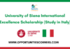 Siena International Excellence Scholarship 2026