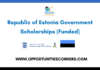 Republic of Estonia Government Scholarships