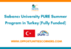 Sabancı University PURE Summer Program 2026