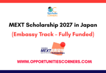MEXT Scholarship 2027 in Japan