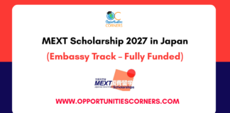 MEXT Scholarship 2027 in Japan