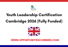 Youth Leadership Certification Cambridge 2026