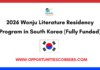 2026 Wonju Literature Residency Program