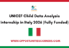 UNICEF Child Data Analysis Internship in Italy